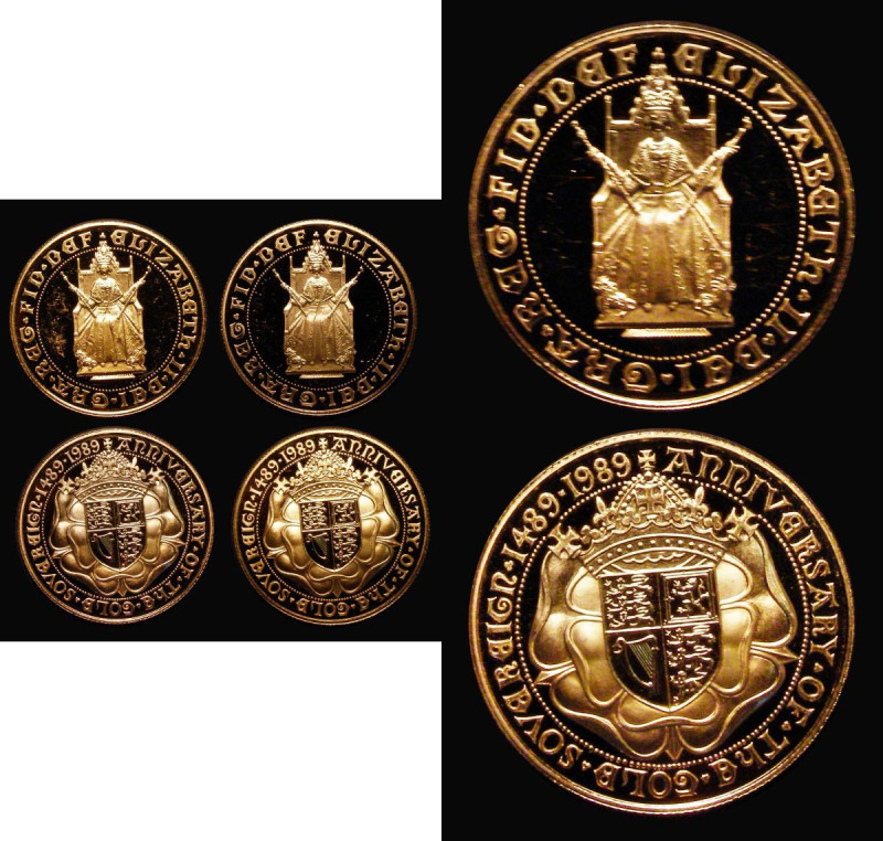 Two Pounds 1989 500th Anniversary of the First Gold Sovereign Gold Proofs (3) S....