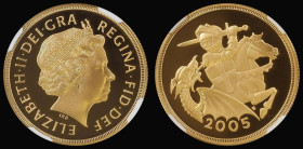 Two Pounds 2005 Modern St. George S.SD6 Gold Proof in an NGC holder and graded PF70 Ultra Cameo 
Estimate: GBP 1100 - 1400