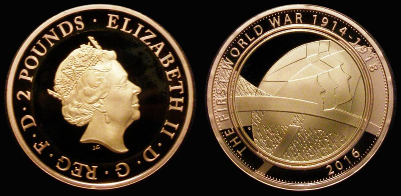 Two Pounds 2016 World War I - The Army S.K41 Gold Proof, FDC in capsule, uncased...