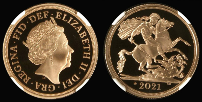 Two Pounds Gold 2021 Queen Elizabeth II 95th Birthday, with 95 in crown privy ma...