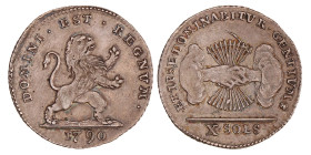 Halve gulden of 10 sols. Verenigde Belgische Staten. 1790. Prachtig.