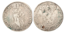 2 gulden - Generaliteits. Friesland. 1696. Fraai.