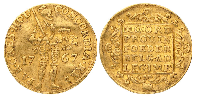 Gouden dukaat. Holland. 1767. Zeer Fraai -.
CNM 2.28.54. Delm. 775. 3,48 g.