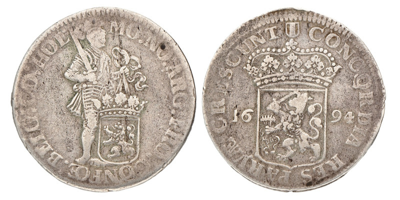 Zilveren dukaat. Holland. 1694. Fraai / Zeer Fraai.
CNM 2.28.80. Delm. 969 - 96...