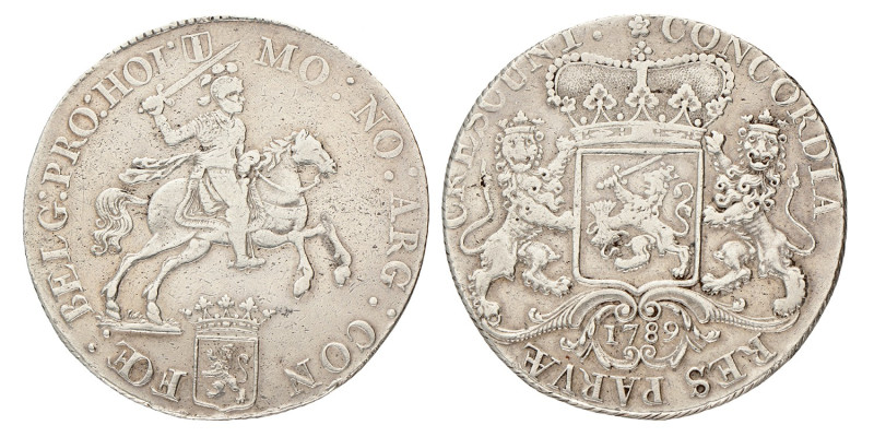 Dukaton of zilveren rijder. Holland. 1789. Zeer Fraai -.
Gepoetst. CNM 2.28.84....