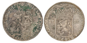 Zilveren dukaat. Zeeland. 1792. Zeer Fraai +.