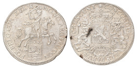 Dukaton of zilveren rijder. Zeeland. 1757. Zeer Fraai +.
