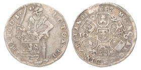 Dubbele daalder van 10 schelling. Zeeland. 1687. Zeer Fraai -.