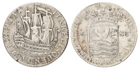 Scheepjesschelling van 6 stuiver. Zeeland. 1780. Zeer Fraai +.