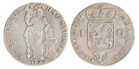 1 gulden. V.O.C. (Utrecht). 1790. Zeer Fraai +.