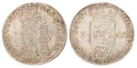 1 gulden. V.O.C. (West-Friesland). 1786/65. Zeer Fraai.