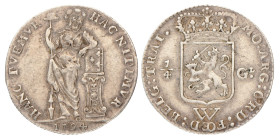 Kwart gulden. W.I.C. Utrecht. 1794. Zeer Fraai.
