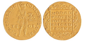 Gouden dukaat. Holland. 1801. Zeer Fraai +.