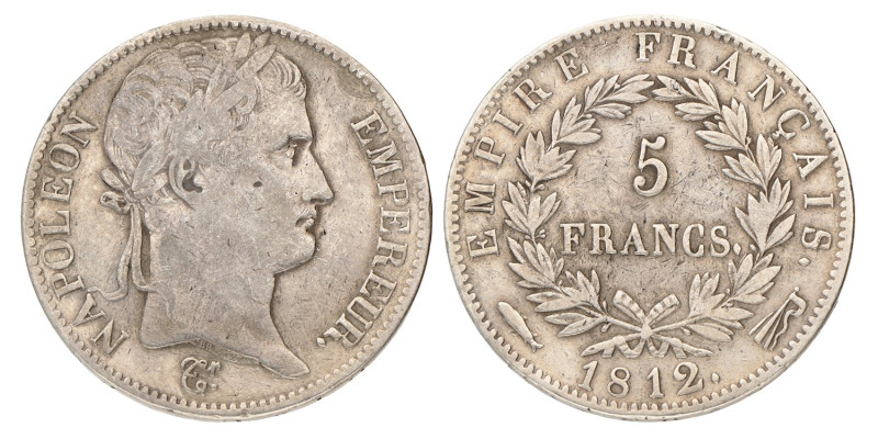 5 Francs. Napoleon. 1812 Vis. Zeer Fraai -.
Sch. 165. 24,7 g.