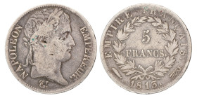 5 Francs. Napoleon. 1813 Vis. Zeer Fraai.