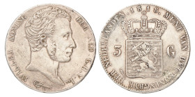 3 Gulden. Willem I. 1818 U. Zeer Fraai.