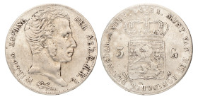 3 Gulden. Willem I. 1821 U. Fraai / Zeer Fraai.