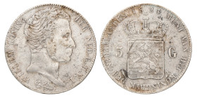 3 Gulden. Willem I. 1824 U. Zeer Fraai.