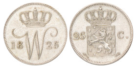 25 Cent. Willem I. 1825 U. UNC.