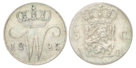 5 Cent. Willem I. 1825 B. Zeer Fraai.