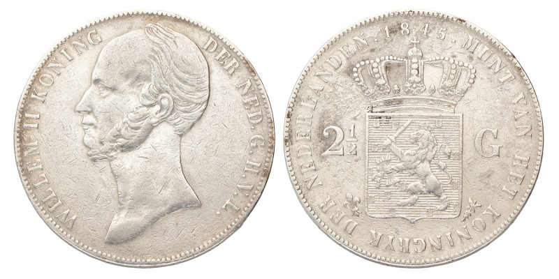 2½ Gulden. Willem II. 1845. Prachtig -.
Sch. 510. 24,9 g.