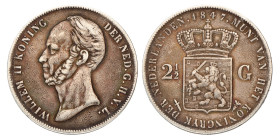 2½ Gulden. Willem II. 1847. Zeer Fraai.