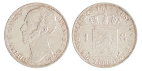 1 Gulden. Willem II. 1848/4_. Zeer Fraai / Prachtig.