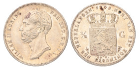 ½ Gulden. Willem II. 1848. Prachtig +.