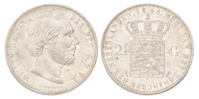 2½ Gulden. Willem III. 1849. Prachtig -.