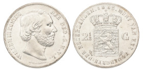 2½ gulden. Willem III. 1863. Zeer Fraai +.