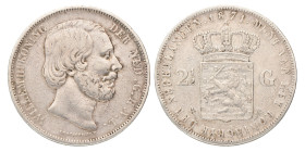 2½ Gulden. Willem III. 1871. Zeer Fraai.