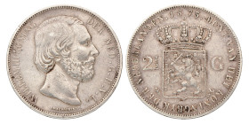 2½ Gulden. Willem III. 1873. Zeer Fraai +.