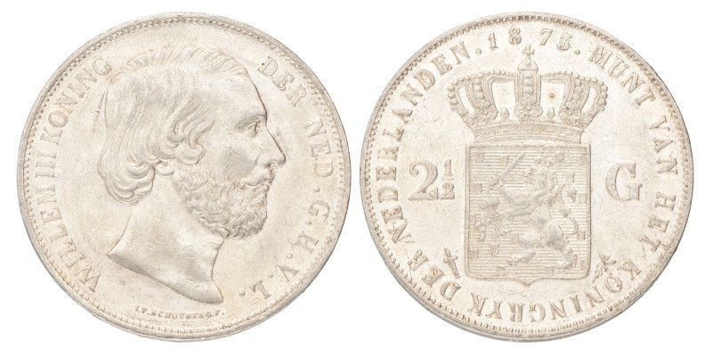 2½ Gulden. Willem III. 1873. Prachtig.
Sch. 599. 25 g.