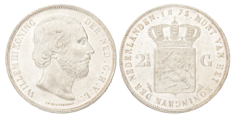 2½ Gulden. Willem III. 1873. Prachtig +.
Sch. 599. 25,1 g.