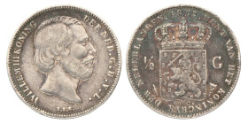 ½ Gulden. Willem III. 1853. Fraai / Zeer Fraai.