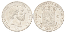 ½ gulden. Willem III. 1858. UNC -.