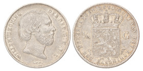 ½ Gulden. Willem III. 1860. Zeer Fraai.