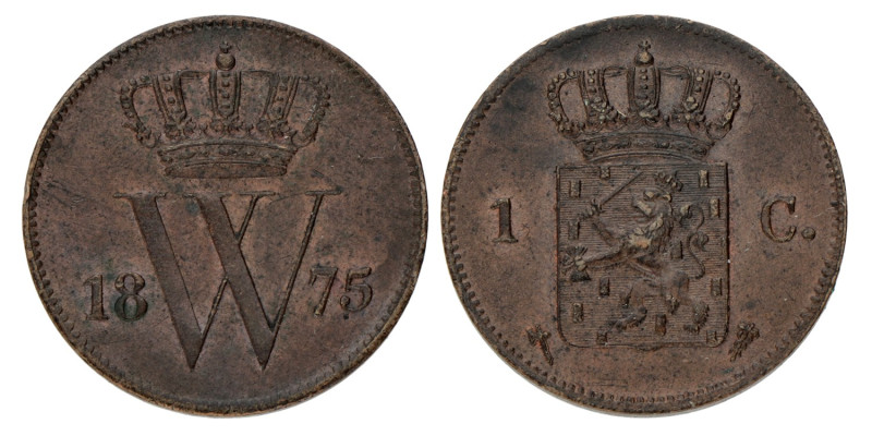 1 Cent. Willem III. 1875. UNC.
Sch. 692. 3,9 g.