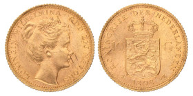 10 Gulden. Wilhelmina. 1898 A. Prachtig / UNC.