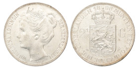2½ Gulden. Wilhelmina. 1898. Prachtig +.