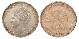 2½ Gulden. Wilhelmina. 1938 Grofhaar. Prachtig -.