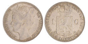 1 Gulden. Wilhelmina. 1906. Prachtig / UNC.