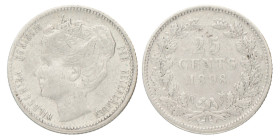 25 Cent. Wilhelmina. 1898. Zeer Fraai -.