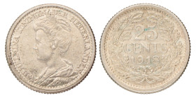 25 Cent. Wilhelmina. 1918. FDC.