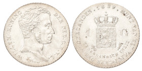 1 Gulden. Nederlands-Indië. Willem I. 1839. Prachtig / UNC.
