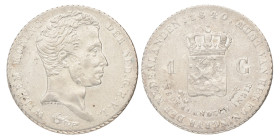 1 Gulden. Nederlands-Indië. Willem I. 1840. Zeer Fraai +.