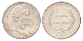 ¼ Gulden. Nederlands-Indië. Willem I. 1834. Prachtig.