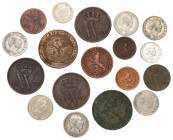 Lot (18) ½ cent - 10 cent. Willem III. 1850 - 1890. Gemiddeld Zeer Fraai.