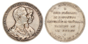 German states. Prussia. N.D. Wedding Anniversary medal of Wilhelm II & Augusta Victoria.