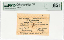 Nederland. 1 gulden. Zilverbon. Type 1914. - UNC.
